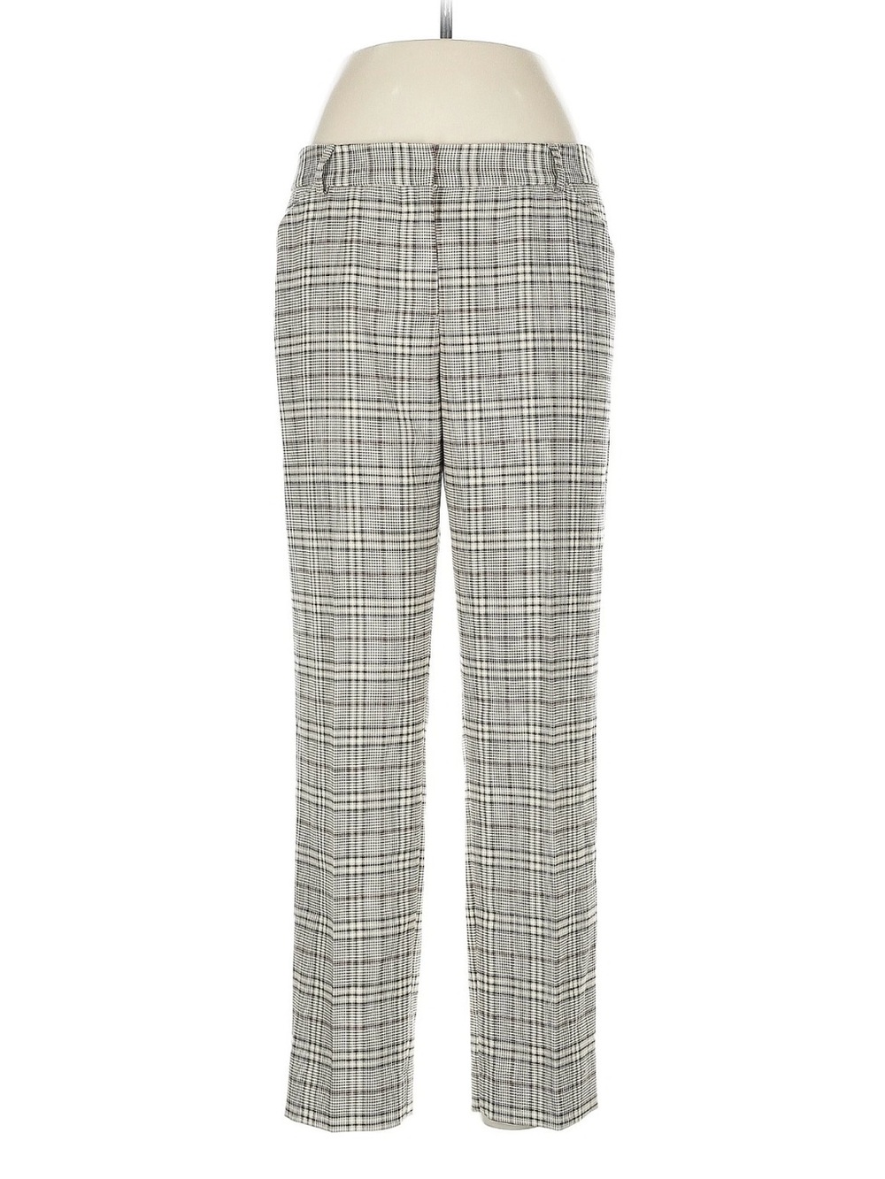 Tahari Beige and Gray Plaid Pants Size 6